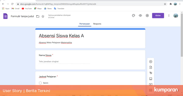 Cara Membuat Google Form Absensi Siswa